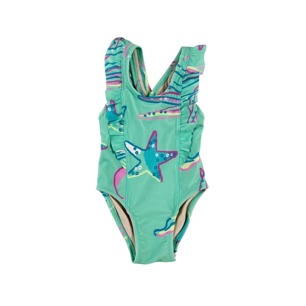 Tea Collection Caribbean Reef One Piece Ruffle Swimsuit Swim size 9-12 months